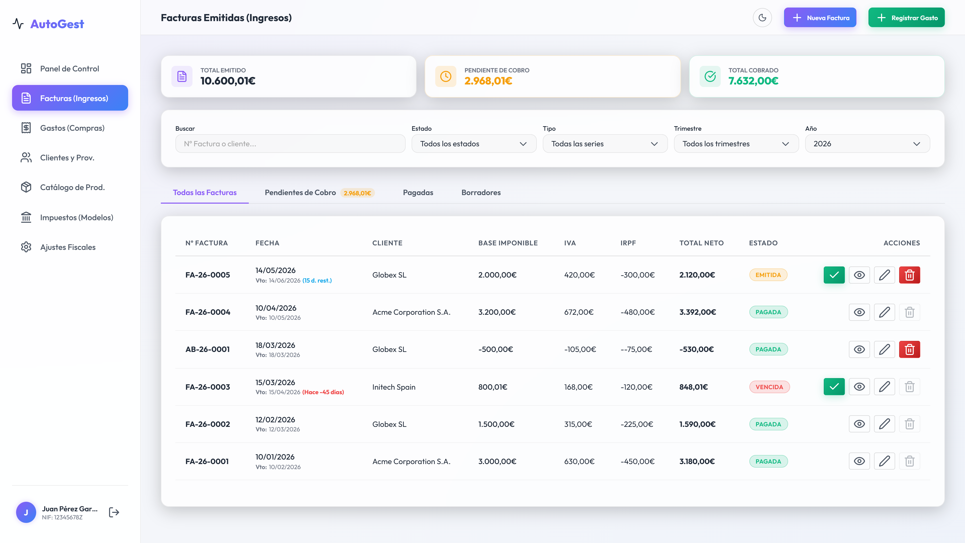 AutoGest Invoices Demo